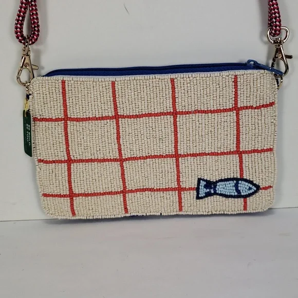 NWT INK + ALLOY LEILA SARDINE SEED BEAD CLUTCH  CROSSBODY BAG PURSE - Picture 4 of 16